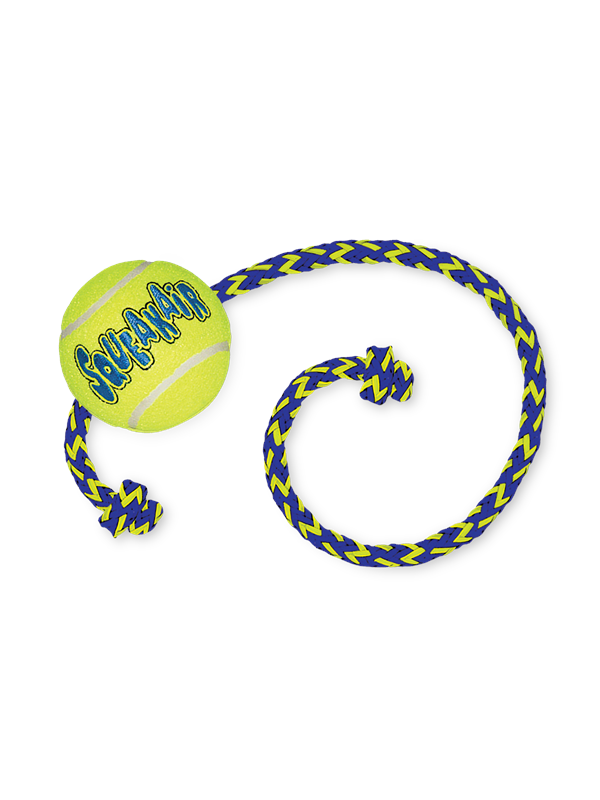 Kong Dog Toy Squeakair Ball With Rope