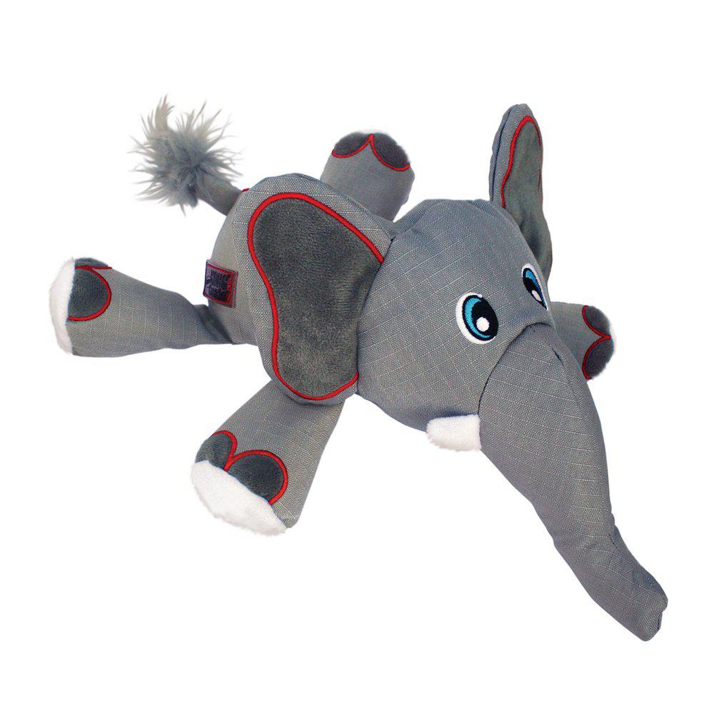 Kong Cozie Elefant 30x22x9 Cm Hundelegetøj Med Ultra Tex Materiale Og 2 Pivebolde For Hunde