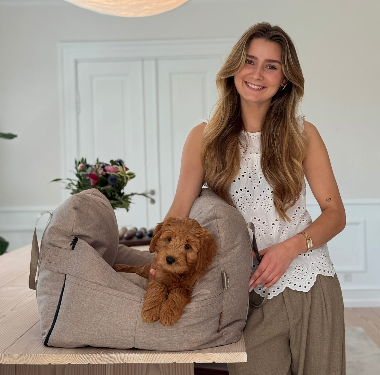 Oscar Hunde Bilsæde M Lynlås Beige Beige