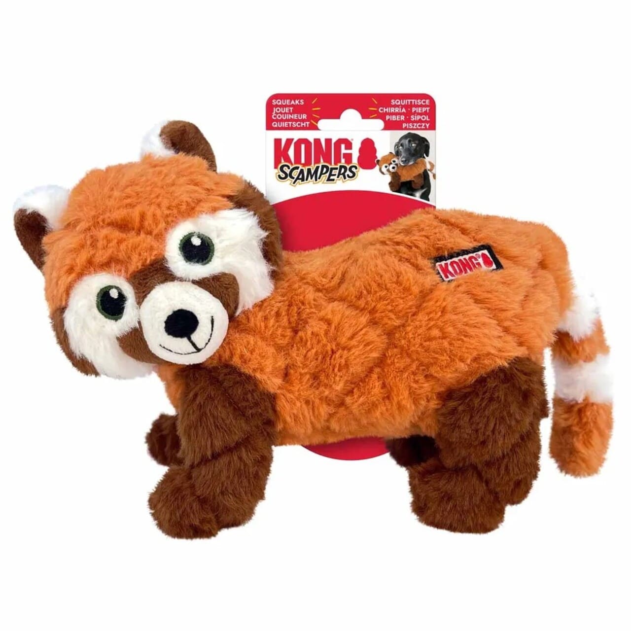 Imazo    Kong Scampers Red Panda M  Sjovt Og Blødt Plyslegetøj Til Hunde   Hundelegetøj   Plys   Alt Til Hunden