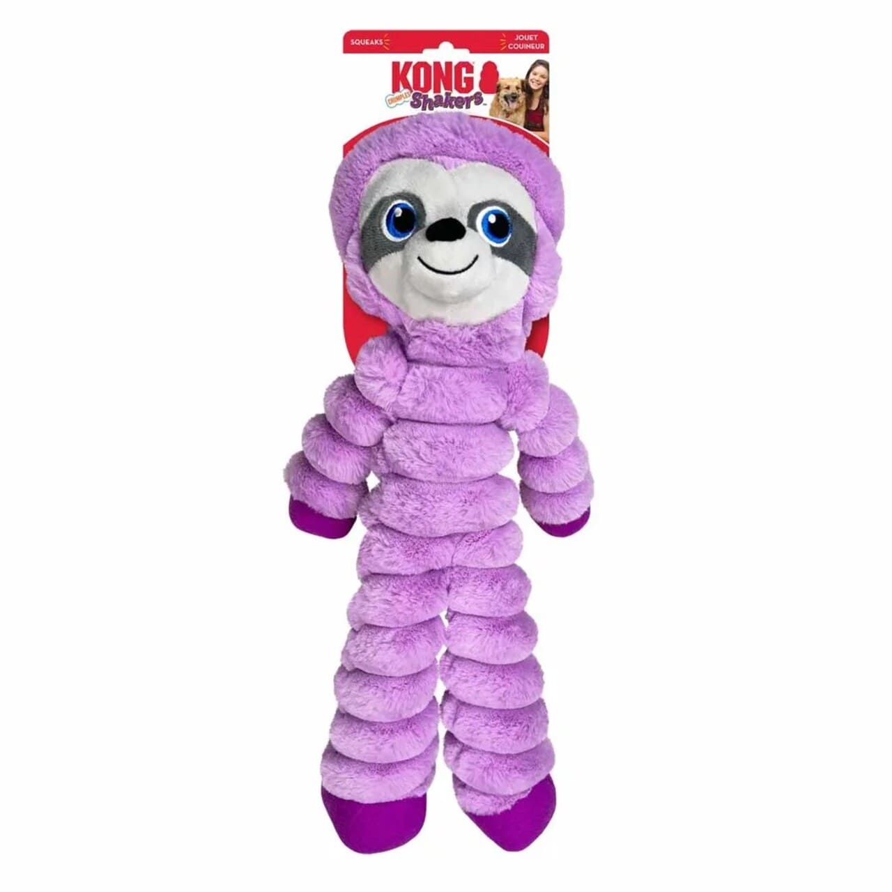 Kong Shakers Crumples Sloth Xl Jumbo Plyslegetøj Til Hunde Med Xl Størrelse Og Fleksibel Krop