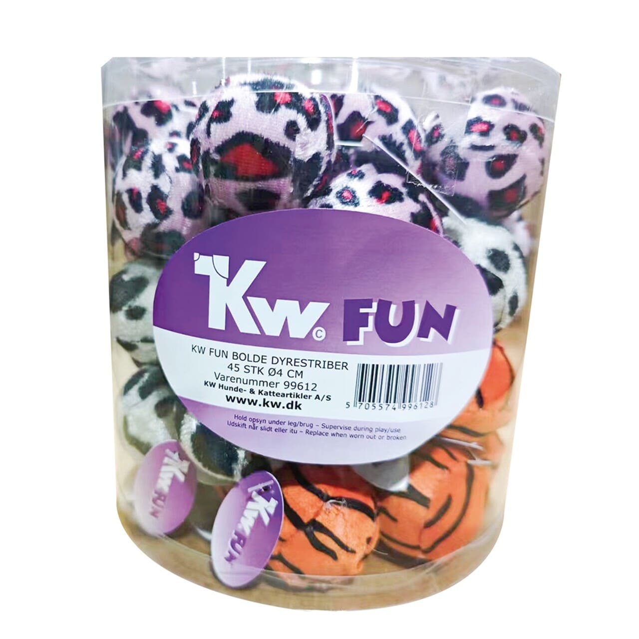 Kw    Kw Fun Bold Dyrestriber 4 Cm  Assorteret Legetøjsbold   Hundelegetøj   Alt Til Hunden