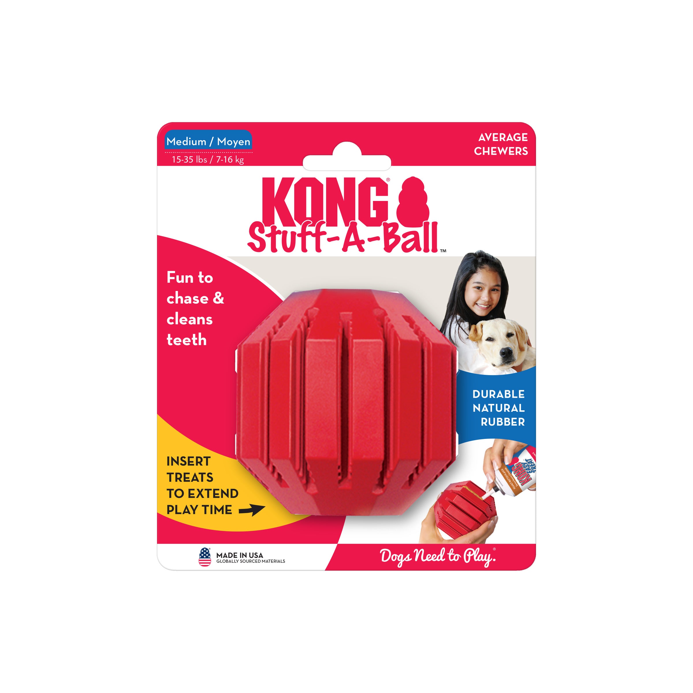 Kong Stuff A Ball M Hundelegetøj