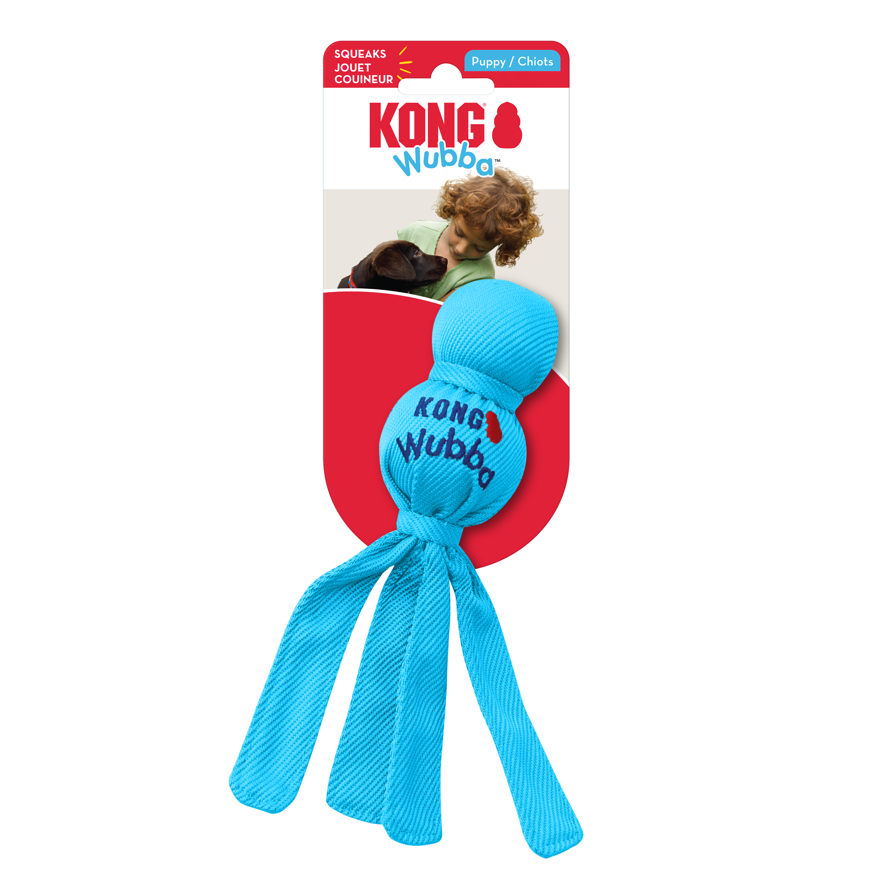 KONG Wubba Puppy Hvalpelegetøj - Sjovt Hundelegetøj Ass. Farver