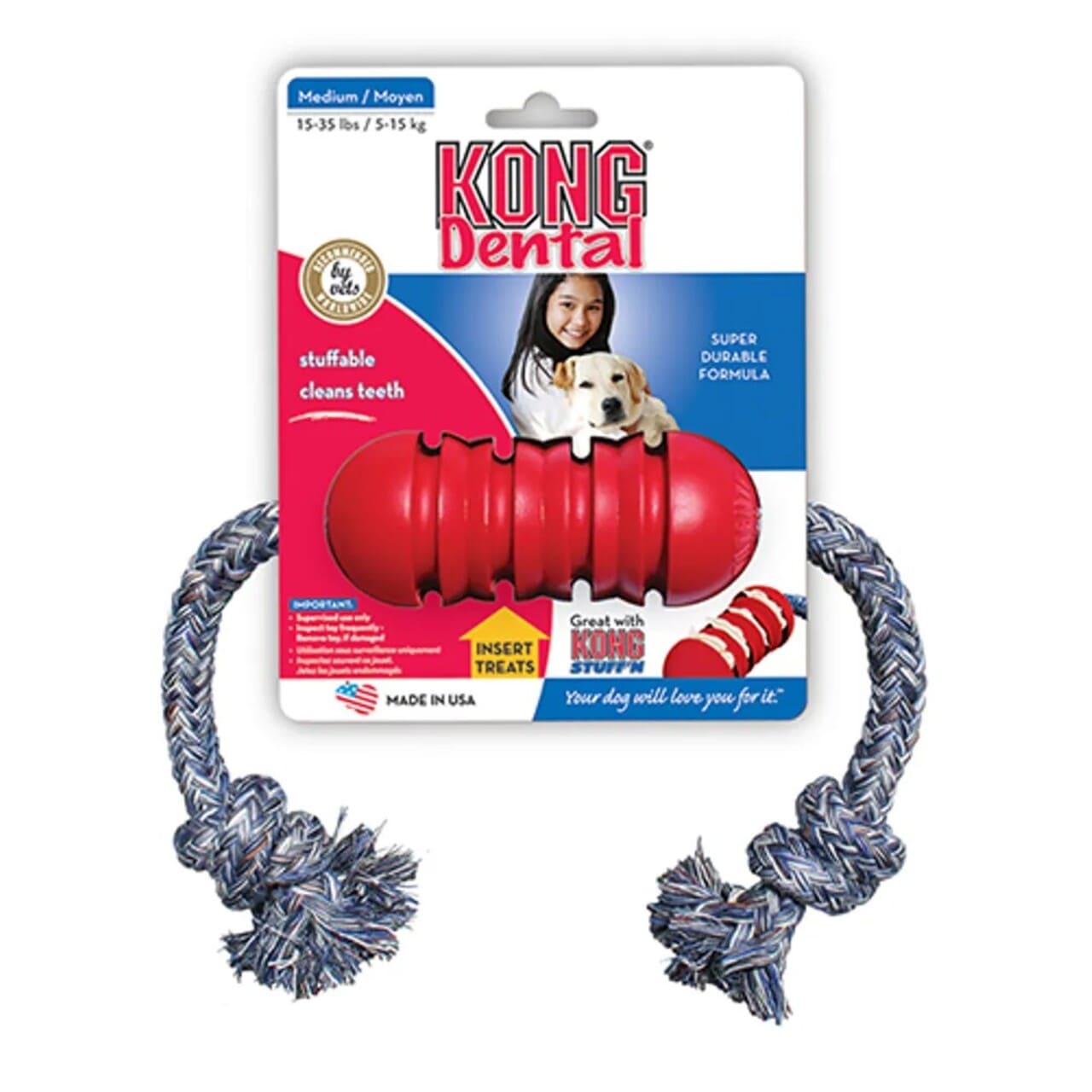 Imazo    Kong Dental Med Rep S 9x4 Cm   Tyggelegetøj Til Tandpleje   Hundelegetøj   Gummi  Vinyl Og Latex Quot Quot Reb   Alt Til Hunden