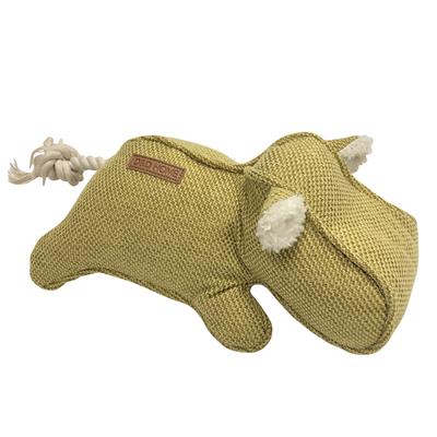 D D Home Chenille Flodhest til Hunde - Gul 30x14cm
