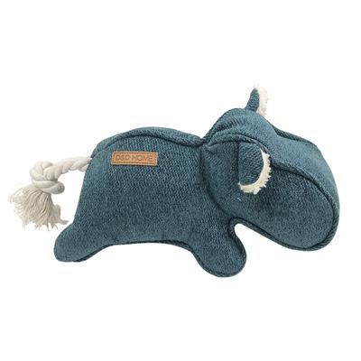 Akudim D D Home Flodhest I Chenille 30x14cm Farve : Blå Hundelegetøj Bomuld Quot Quot Polyester Alt Til Hunden