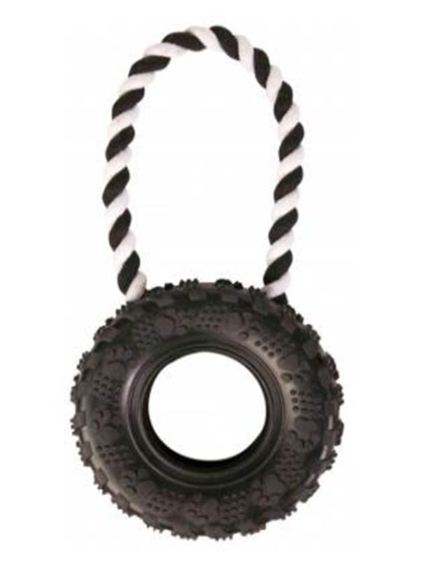 Trixie Dog Toy Tire On A Rope ø 15 31 Cm Black