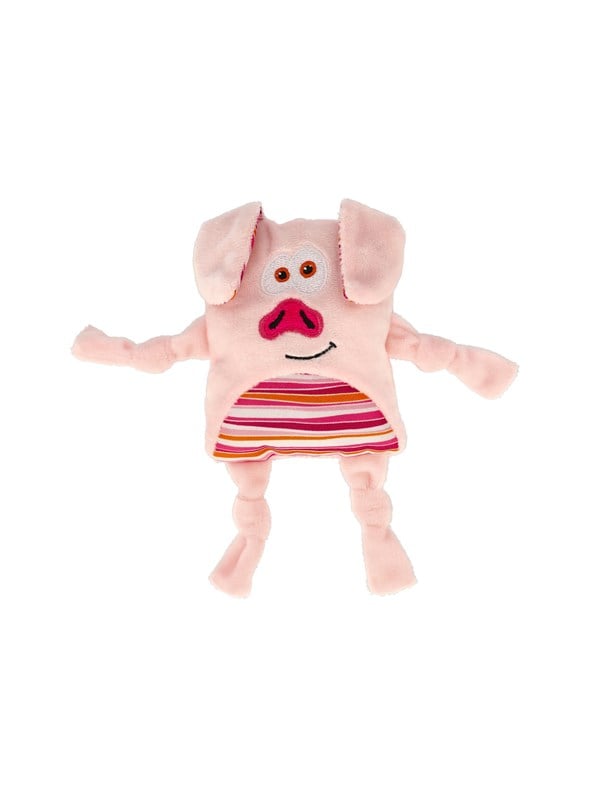 Dogman Lyserød Pigge Plutt Pive Plys Hundelegetøj 20cm