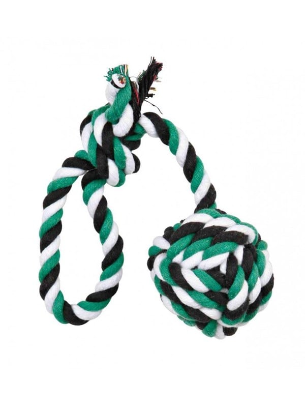 Trixie Playing Rope With Woven In Ball ø 5 5 30 Cm Assorted Colours